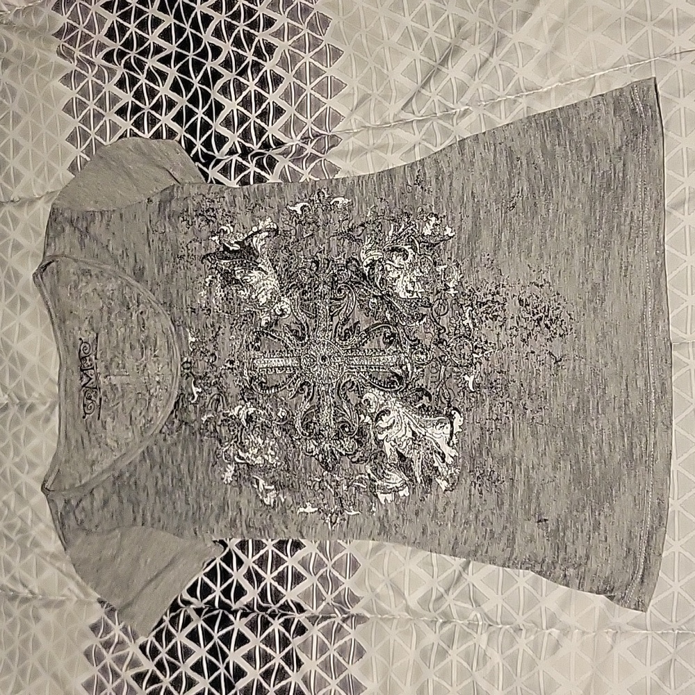 Gray rhinestone shirt